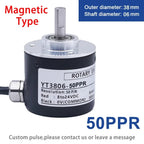 Photoelectric Incremental Rotary Encoder 38S6G5-B-G24N 50/100/200/360/400/500/600PPR AB 2 Phase DC8-24V NPN PNP Optical Encoder
