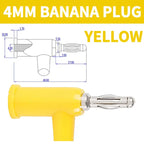 4mm 90 Degree Stackable Banana Plug, Solderless Side Entry Connector for Multimeter Test Leads, Audio Equipment and Power Supply