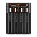 POWERKAN Q4 4-Bay Charger for 1.2V Ni-MH AA AAA & 3.7V Li-ion 18650 26650 Batteries with USB Output