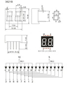 5pcs Led Digital Tube Display 0.28/0.36/0.4/0.56/0.8-inch 1/2/3/4-bit 7 Segment Common Cathode/anode Red/white/yellow/green/blue