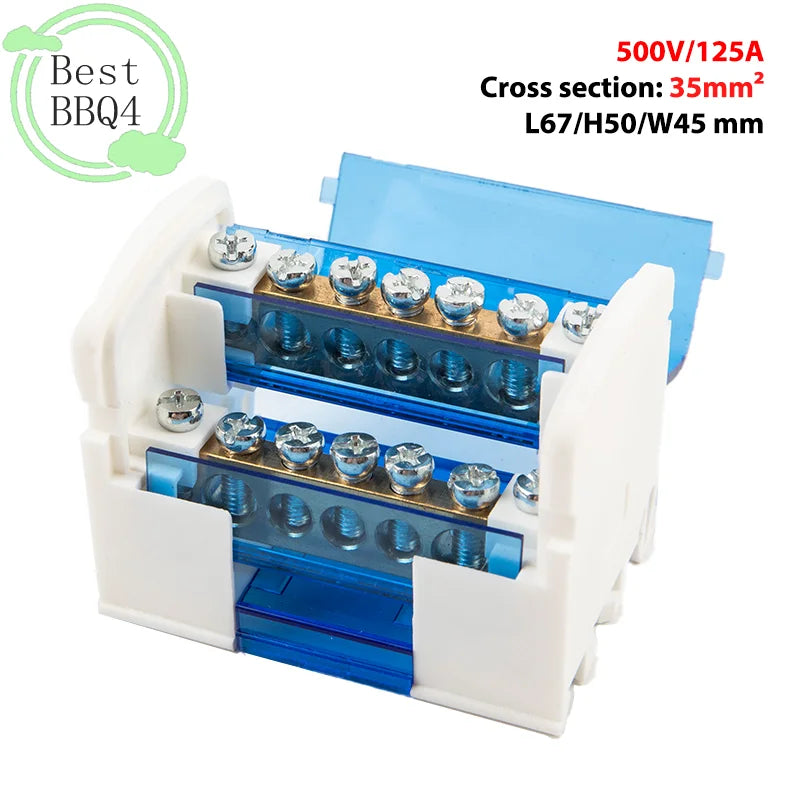 (BBQ4)Din Rail Terminal Block WKH207 Power Distribution Box Modular Connection Block