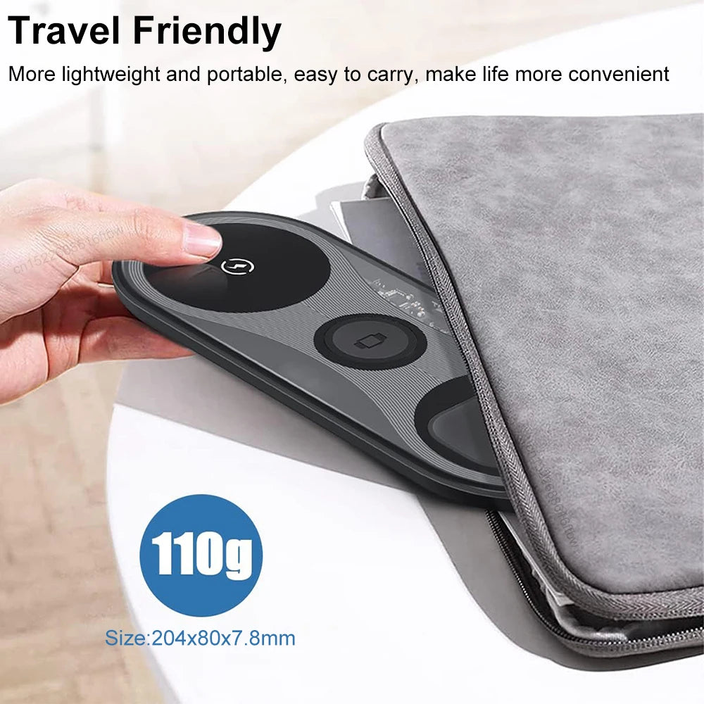 Wireless Charger Pad 3 in 1 for iPhone 17 16 15 Pro Max Fast Dual Wireless Charger for Samsung S25 S24 S23 Xiaomi Charging Pad