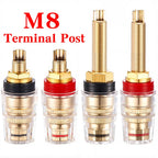 HIFI Copper Socket Plug Crystal Audio Speaker Connector Gold-plated Amplifier Terminal Binding Post Banana Plug Socket M8 L8