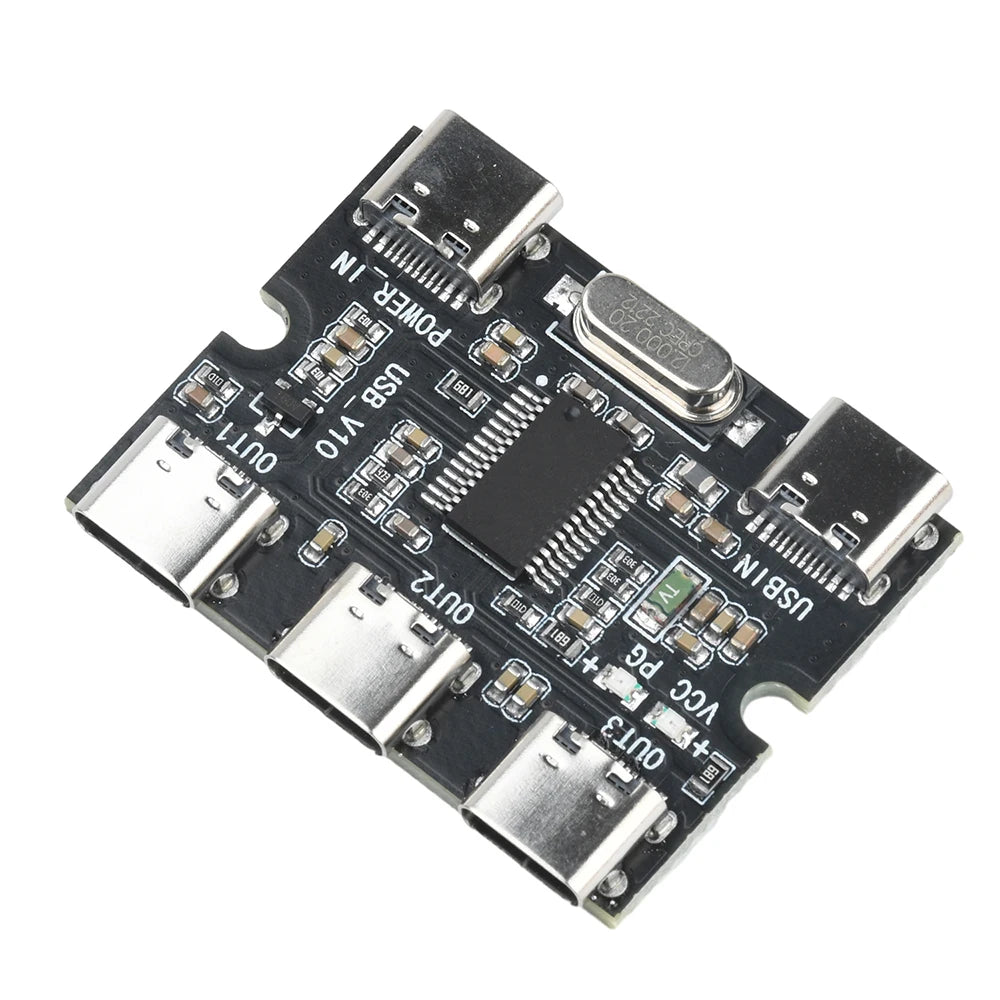 DC5V USB Expansion Board Hub 1 In 3 Out Hub Expansion Module With Power Interface Type C ﻿