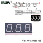 2pcs 0.8inch Digital tube Common AnodeCathode Red 1 2 Bit digital Tube LED Display 7 segment 0.8 3 4