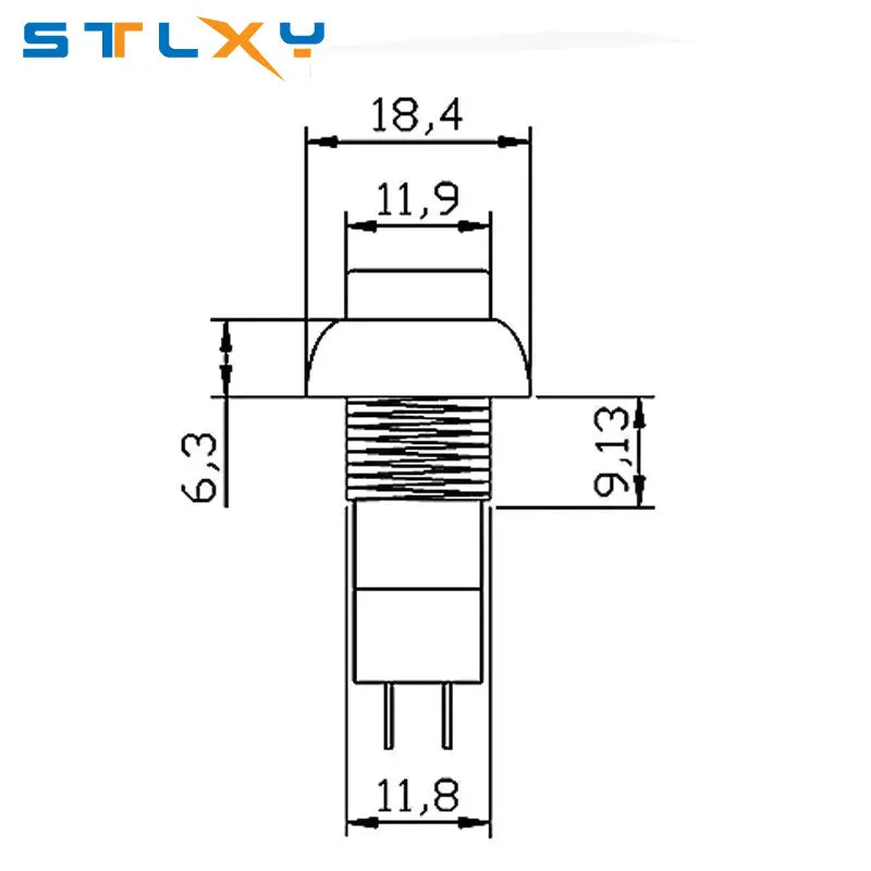 2PCS PBS-11A PBS-11B 12mm self-locking Plastic Push Button Switch Latching Switchs 3A 250V AC 2PIN