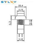 2PCS PBS-11A PBS-11B 12mm self-locking Plastic Push Button Switch Latching Switchs 3A 250V AC 2PIN