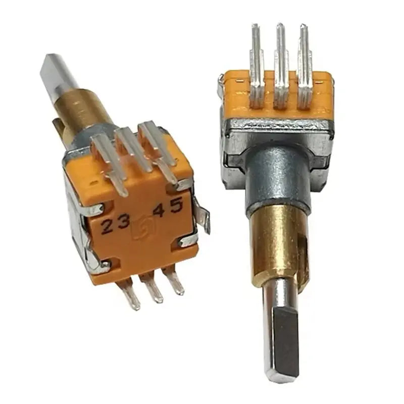 ABRU-2X EC11 Encoder Dual-Shaft Axis EC110701N2B With Push Button Switch 30 Position 15 Pulse 8Pins 25MM Half Shaft
