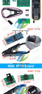CH341A CH341B 24 25 Series EEPROM Flash BIOS USB Programmer Module + SOIC8 SOP8 Test clip + 1.8V adapter + SOIC8 Adapter DIY KIT