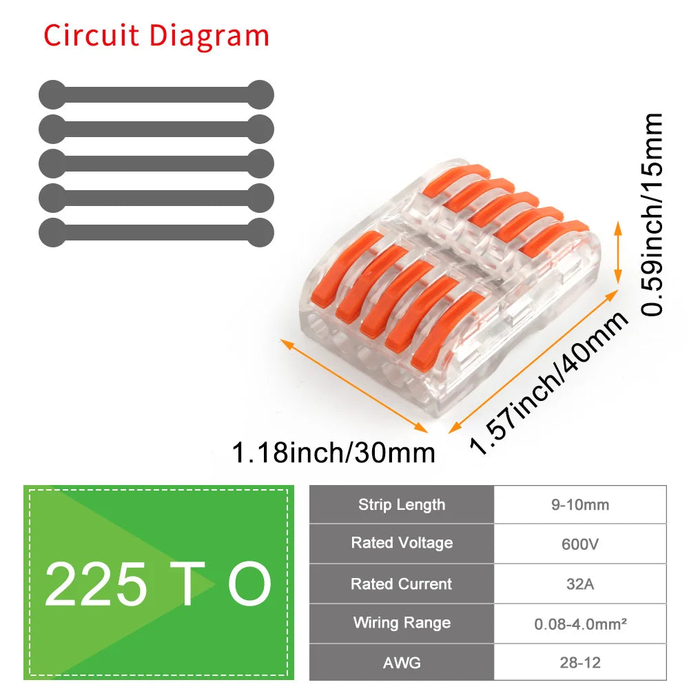 10/50Pcs Mini Fast Wiring Cable Connectors Lever 28-12 AWG Universal Lever Wire Nut Electrical Connectors Push-in Home Terminal