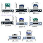 1-10pcs USB 3.1 Type C Socket With Screw Fixing Plate Type-C USB Jack 3.1 Type-C 2Pin 4Pin 5Pin 6Pin Female Connector Jack