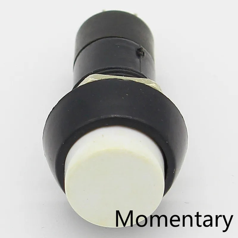 6pcs 12mm Momentary Button SPST ON/Off AC 250V/1.5A 125V/3A, Versatile Lock Free mini Round Button