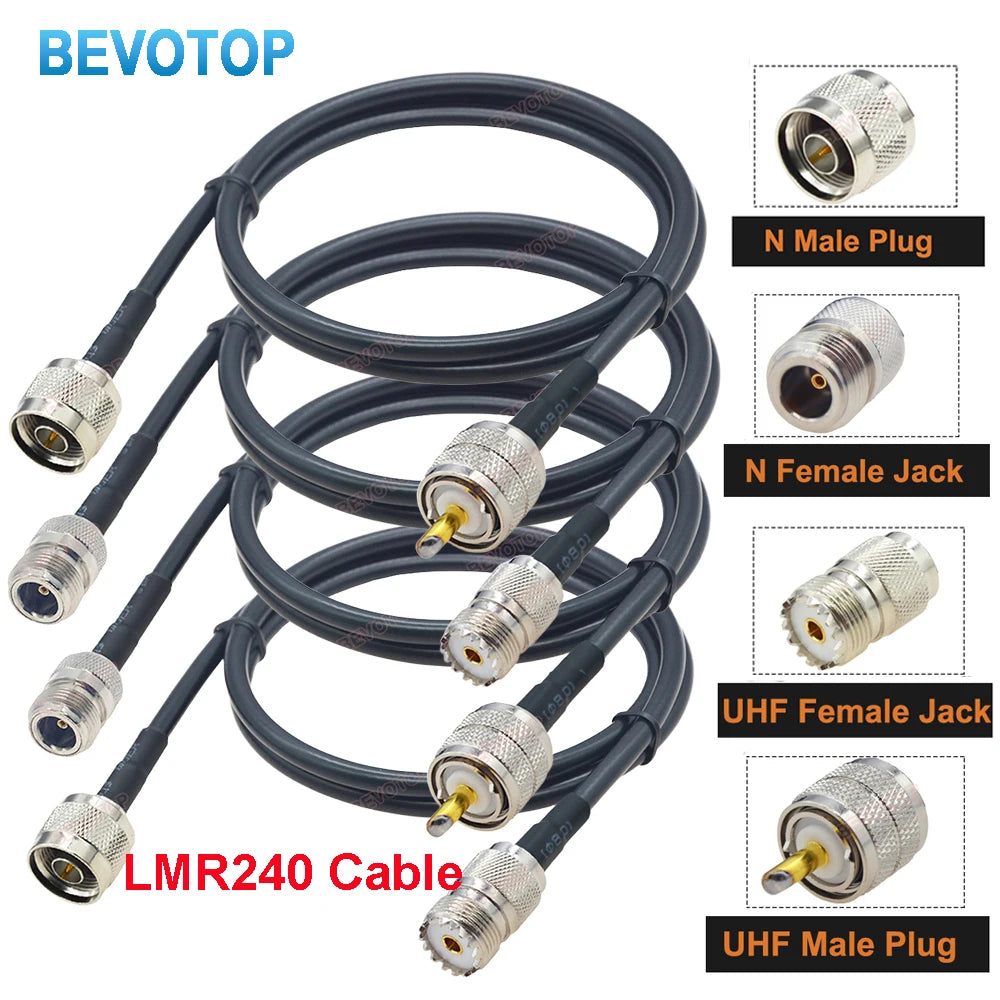 N to UHF LMR240 Cable N Male/Female to UHF Male/Female RF Adapter 50 Ohm 50-4 Pigtail RF Coaxial Jumper 4G 5G LTE Extension Cord