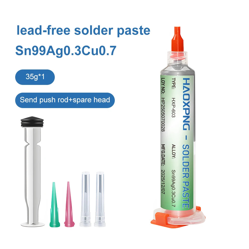 Sn99Ag0.3Cu0.7 Lead-Free Solder Paste, PCB/BGA/SMD Soldering, USB Interface Repair, Soldering, High-Quality Soldering Flux