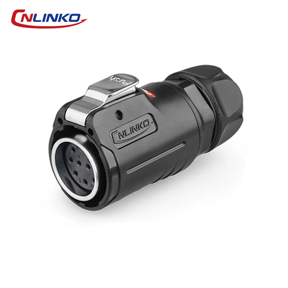 CNLINKO M24 PBT Waterproof Circular Solder Type Connector Female Plug+Male Mating Socket for Industrial Signal & Power Systems