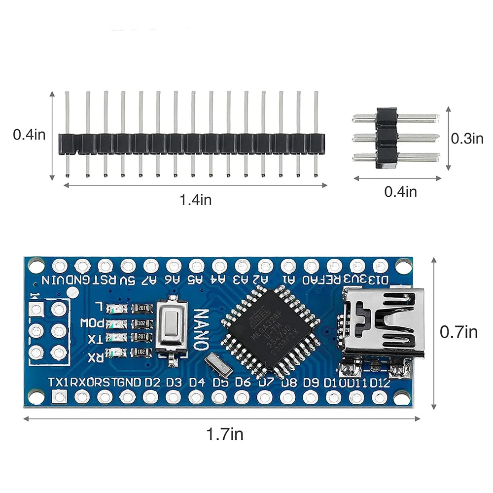 Nano 3.0 Mini Type-C Micro USB With the Bootloader Compatible Nano Controller for Arduino CH340 USB Driver 16Mhz ATMEGA328PB
