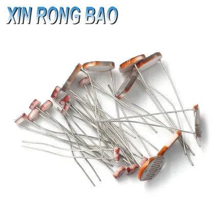 5 Pcs GL12528 Light Sensitive Resistor 12mm Photoresistor 12528 LDR Dependent Resistance GL12 Photo Resistor Item Kit Set
