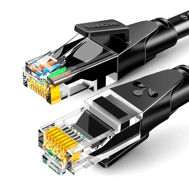 SAMZHE CAT6 Round Ethernet Cable RJ 45 Network Cable Patch Cord for Laptop Router RJ45 Internet Cable for Gaming Home Office