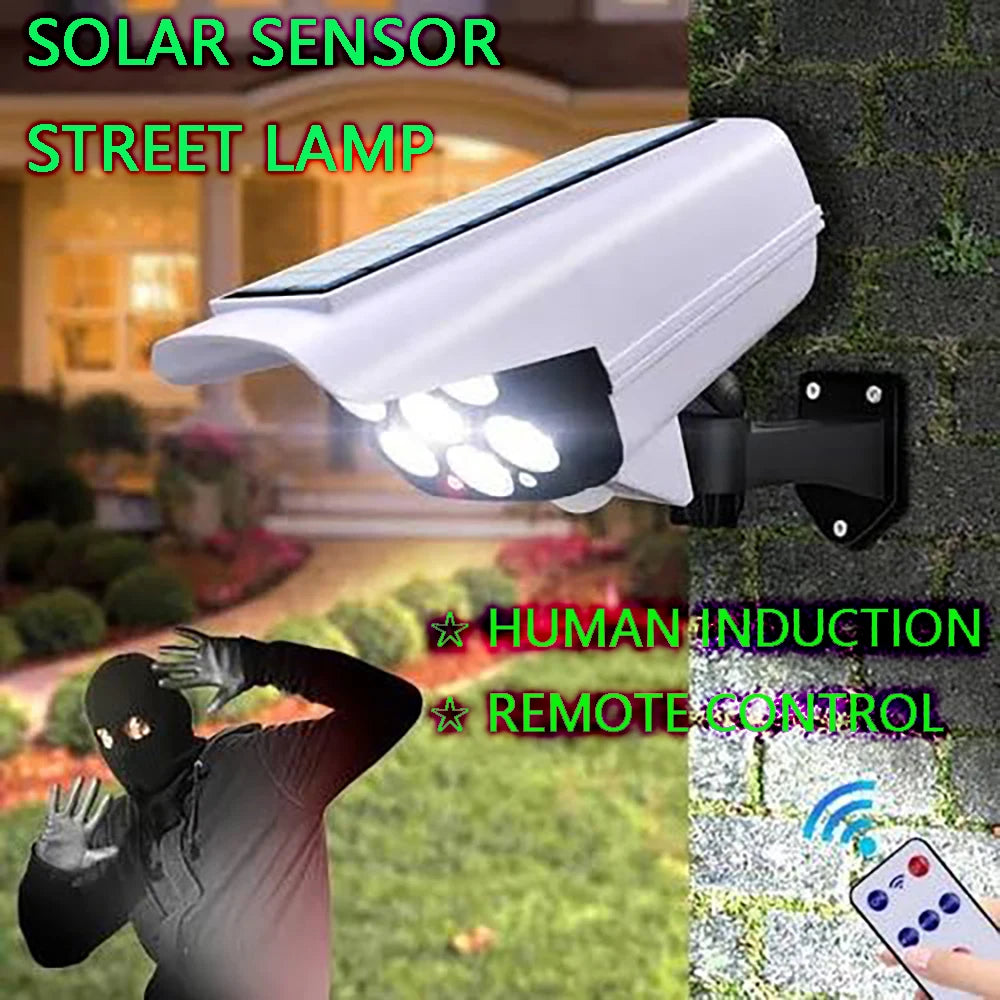 3 Modes Multi-angle Lighting High Simulation Camera Solar Surveillance Lights 77 LED/COB Outdoor Motion Sensor Wall Light