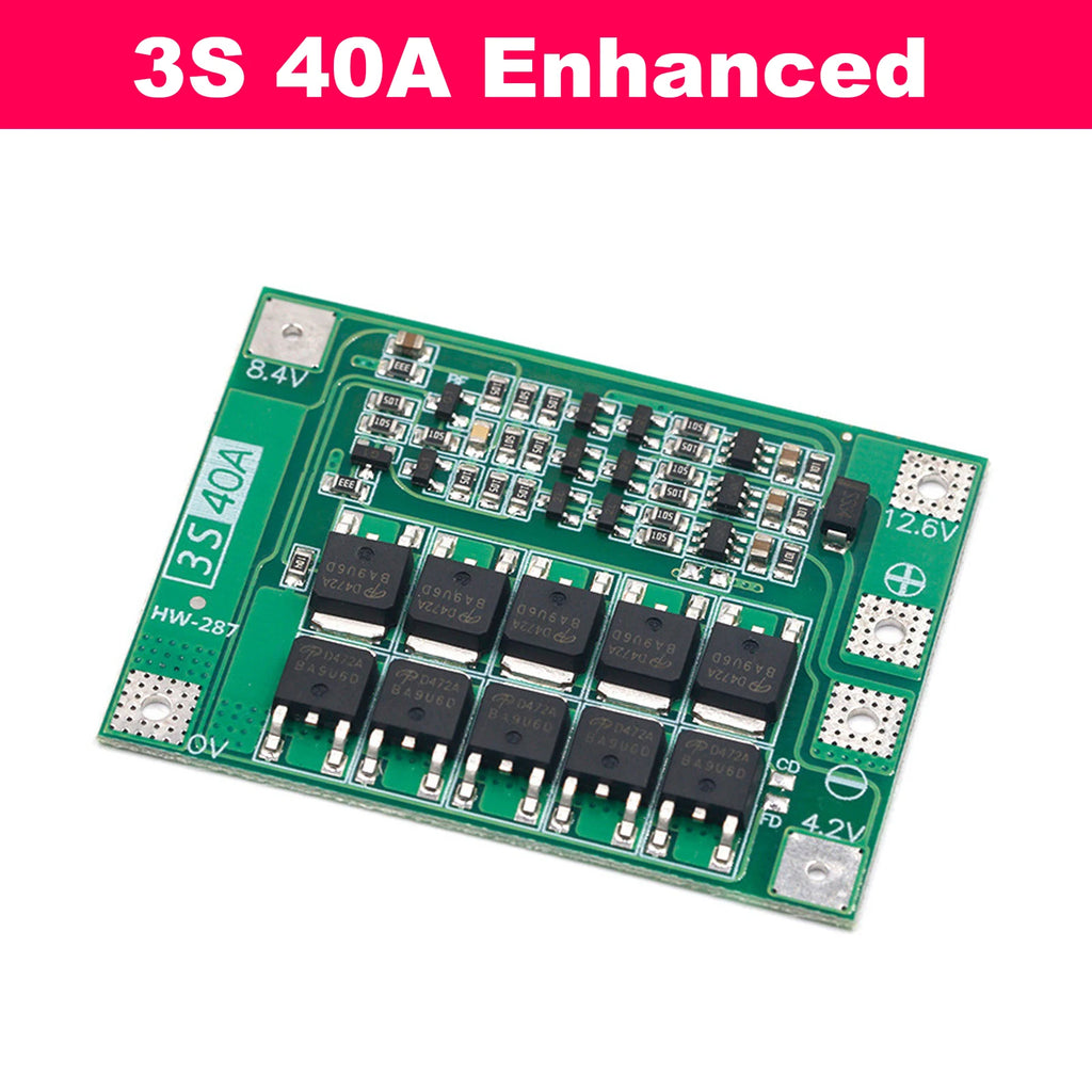 3S 4S 40A 60A 18650 Lithium Battery Protection Board BMS 12.6V 16.8V Overcharge Overdischarge Protection for Drill