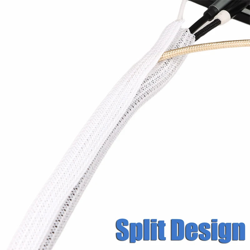 1~50m Expandable Cable Sleeve PET Braided Self Closed Auto Insulated Wrap Flexible Pipe Tube Split Line Protector Wire Organizer