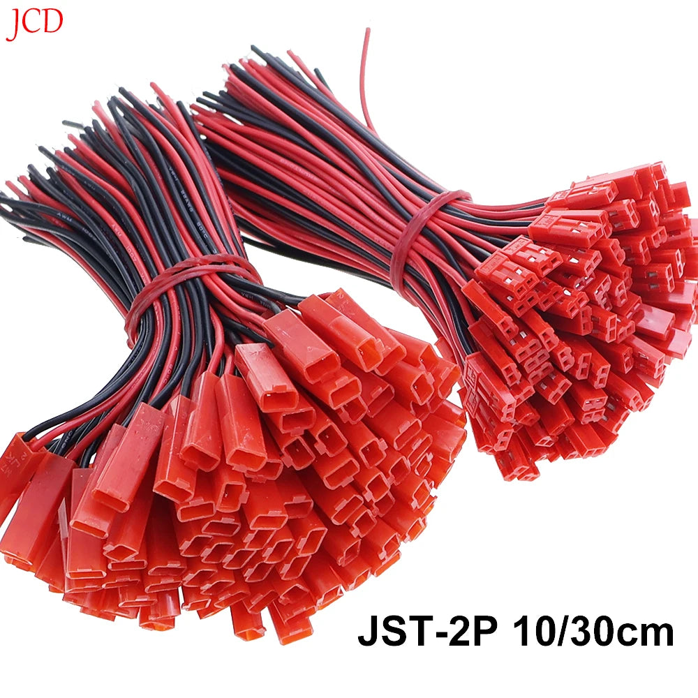 JCD For LED Lamp Strip RC Toys Battery 26 AWG JST Plug Connector 2 Pin Male Female Plug Connector Cable Wire  10/30cm