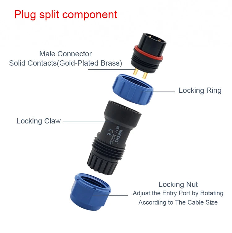 SP11 Tin Soldering Waterproof Connector IP68 Male Plug&Female Socket Rear-nut Docking Panel Mount 2/3/4/5 Pin Cable Wire Connect
