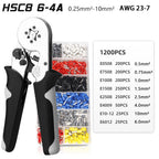 Crimping Pliers Tubular Terminal Hand Tools HSC8 6 - 4A 0.25 - 10mm2 6 - 6A 0.25 - 6mm2 Electrical Mini Wire Ferrule Clamp Kit