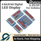 MGQH TM1637 4Bits / TM1638 / 74HC595 8 bit Digital LED Display Module 7 Segment 0.36Inch Clock RED Anode Tube Four Serial Driver