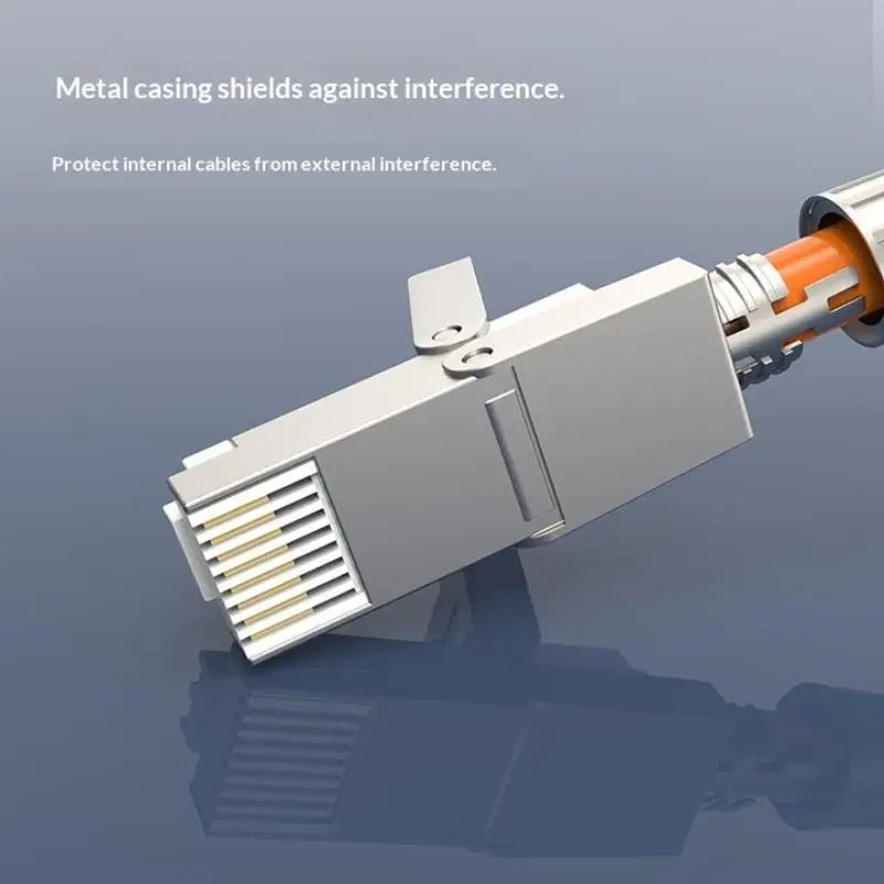 1Pc Zinc Alloy Shielded Ethernet Termination Plugs Cat7 Cat6A Cat8 RJ45 Connector Tool-Free