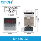 OMCH DH48S-S SPDT Timer Relay with Base DC12V/24V AC110V/220V Models DH48S-1Z/2Z DH48S-11 DH48S-S-2Z for Electrical Engineering