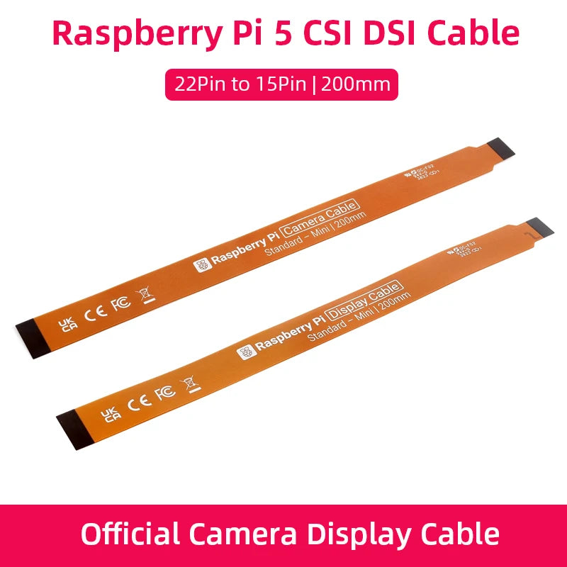 Official Raspberry Pi 5 DSI CSI Cable Camera Cable CSI  22Pin to 15 Pin for Raspberry Pi CSI Camera