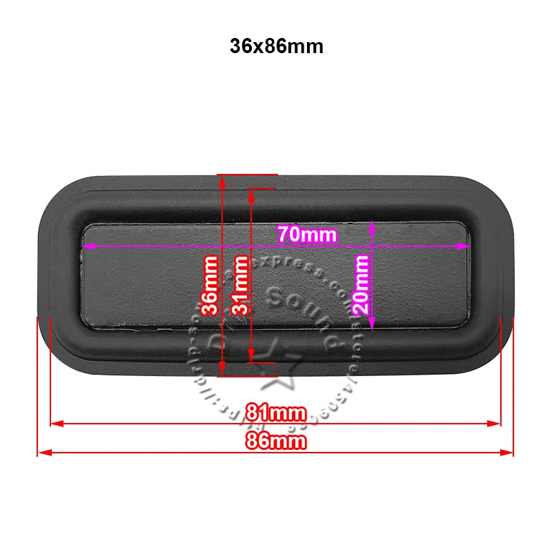 2pcs 32x58mm/36x86mm/50x65mm/59x69mm/60x85mm Square Speaker Passive Radiator Auxiliary Bass Woofer Rubber Vibration Plate
