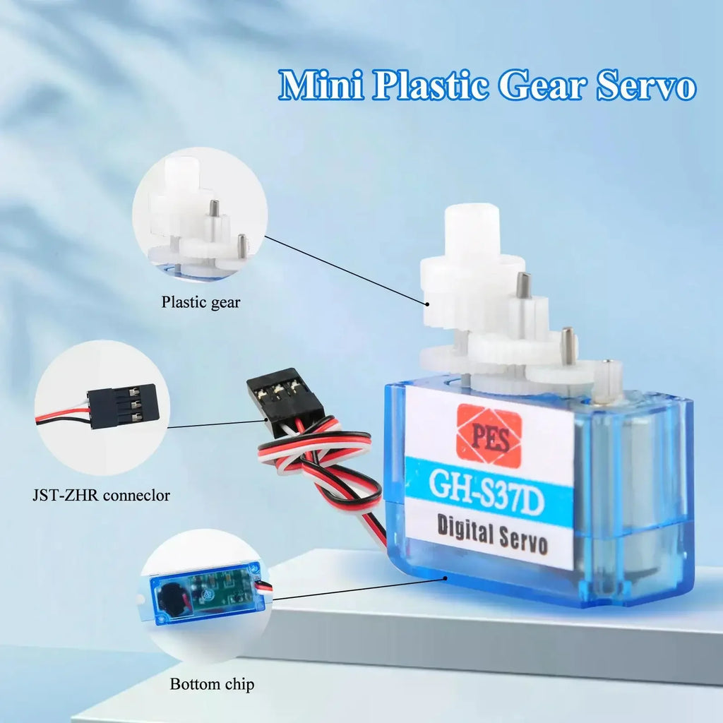 1/2/4 PCS GH-S37D Micro Digital Servo Motor 3.7g Super Light 90 Degree for RC Plane/Helicopter/Boat/Car Super Light Mini Servos