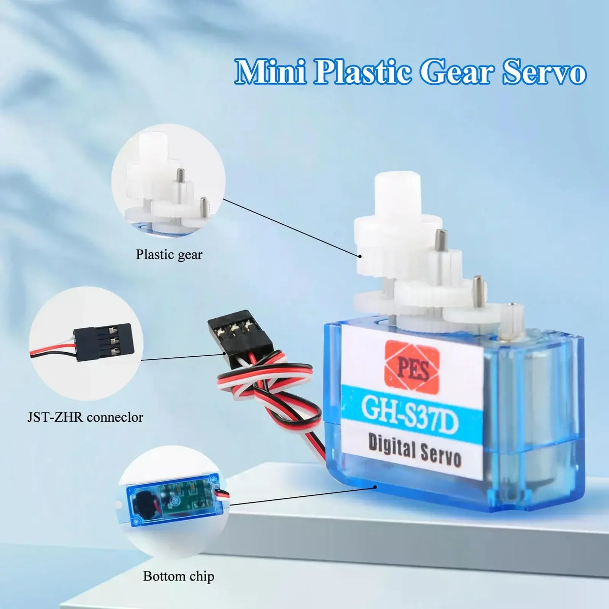 1/2/4 PCS GH-S37D Micro Digital Servo Motor 3.7g Super Light 90 Degree for RC Plane/Helicopter/Boat/Car Super Light Mini Servos