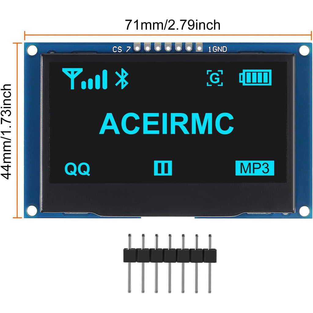2.4" 2.42 inch 128x64 OLED LCD Display Module SSD1309 12864 7 Pin SPI/IIC I2C Serial Interface for Arduino UNO R3 C51