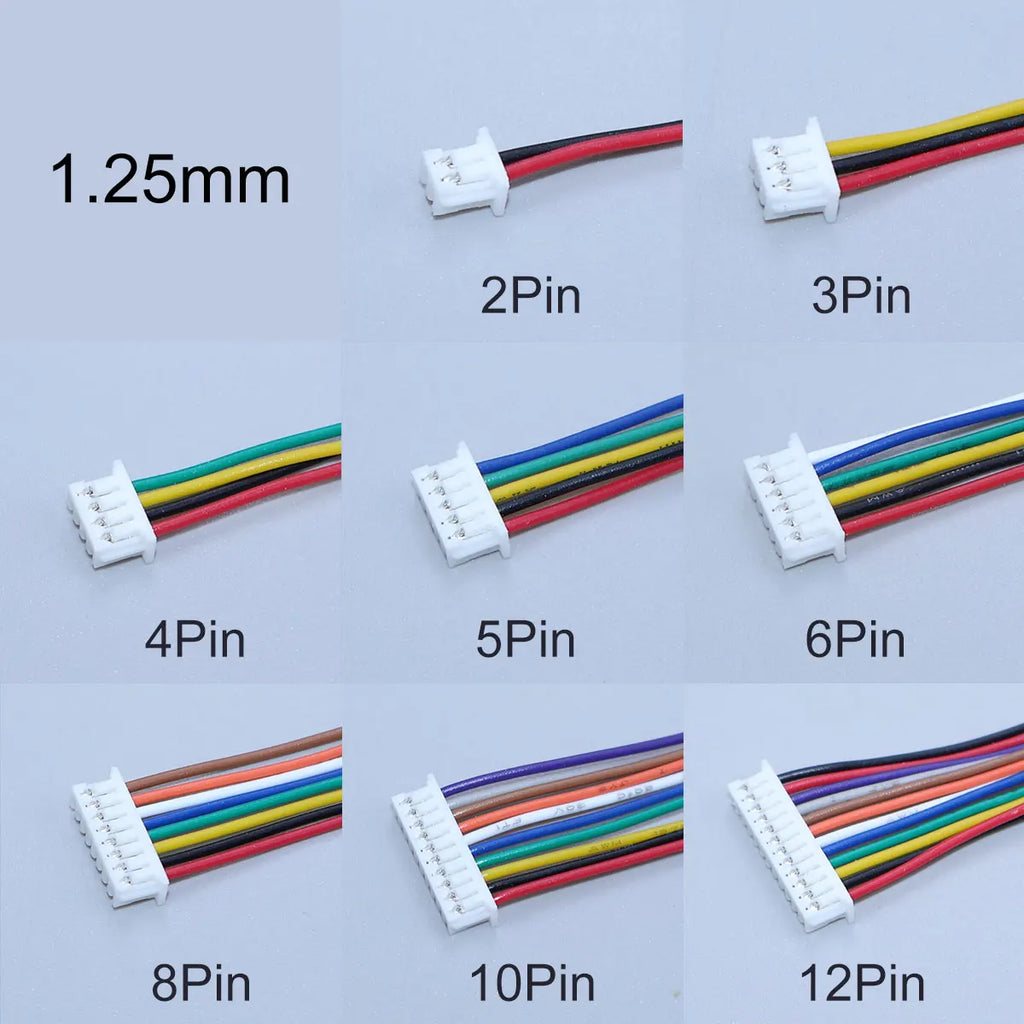 YanXi 10PCS SH1.0 1.25 ZH1.5 PH2.0 XH2.54 Connector Female Plug 2/3/4/5/6/8/9/10/12Pin With Cable Terminal Wire 10/20/30cm