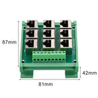 Ethernet Port Adapter Terminal Block for RJ45 8p8c Connector with 9 Screw Terminals Supporting For DIN Rail Installation