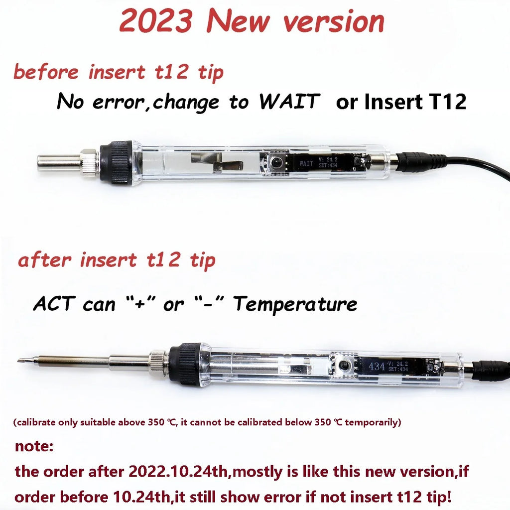 DC12~24V T12 OLED 72W Mini Electric Soldering Iron Adjustable Temperature Portable Solder Welding Station BC2 Tip Tool Not SH72