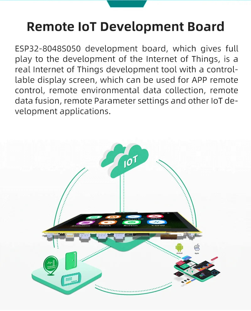ESP32-S3 5 Inch IPS TFT Screen for Arduino HMI 8M PSRAM 16M Flash LVGL WIFI & Bluetooth 800*480 Smart Display RGB LCD Module
