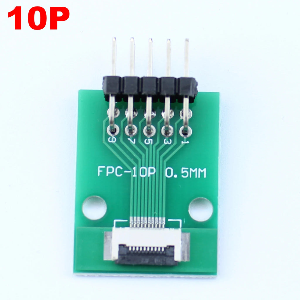 1pcs 4P-- 50P 0.5mm Pitch Connector SMT Adapter to 2.54mm 1.00 Inch Hole FPC FFC Cable Welded Board + Double Row Straight Pin