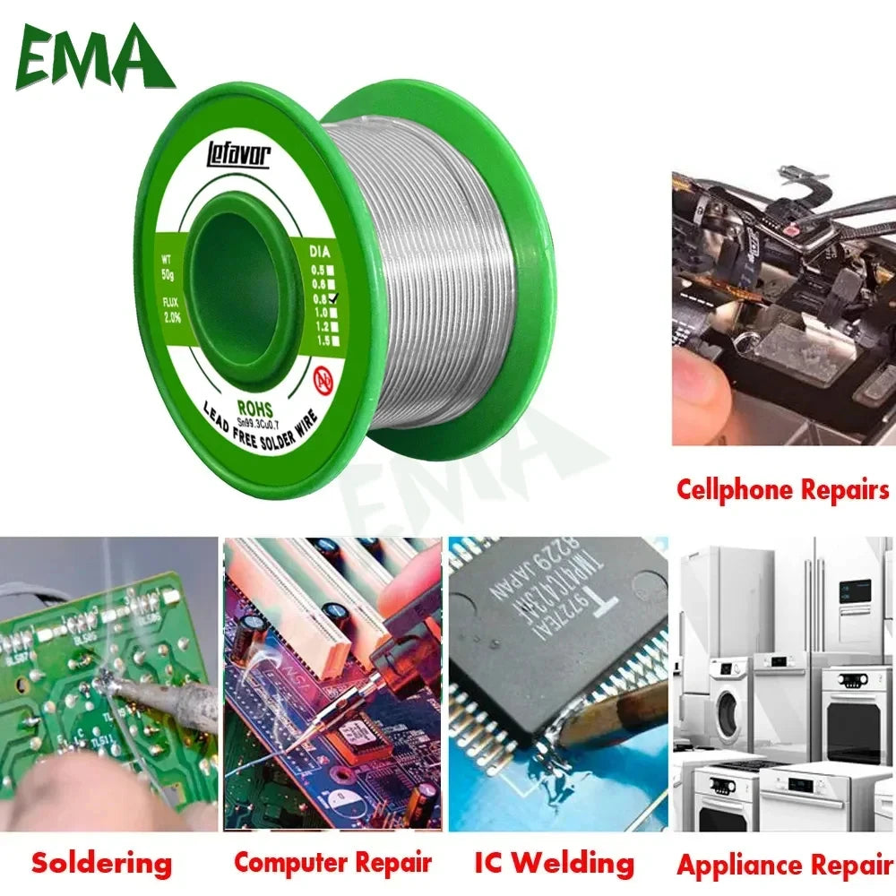 Lead-free Solder Wire SN99.3 Cu0.7 Environmental Protection Tin Wire Flux Reel Welding Line Soldering Wire Roll High Purity