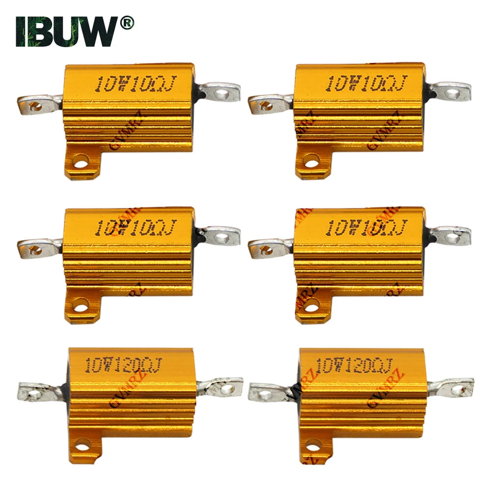 10W Aluminum Housing Wirewound Power Resistor Assorted Resistance Values Electronic Component