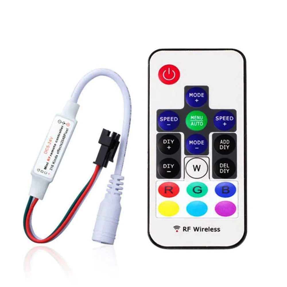 WS2811 WS2812B WS2813 WS2815 LED Pixels Strip Light Controller 3/4PIN USB/DC RF 14/17/21Keys LED Tape Remote Controller DC5-24V
