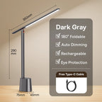 Baseus Desk Lamp 180° Foldable LED Table Lamp Rechargeable Auto Dimming Smart Eye Protection Study Reading Room Night Light Lamp