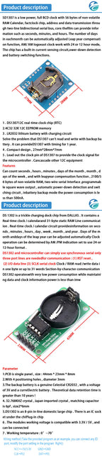 DS3231 AT24C32 IIC Module DS1302 Precision Clock Module DS1307 Memory module mini module Real Time 3.3V/5V For Raspberry Pi