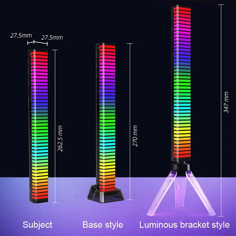 4D Upgrade Atmosphere RGBIC PickUp LED Bar Recharge 4-Side Shine Music Rhythm BLE App Control for PC Gaming Desktop Car Decor
