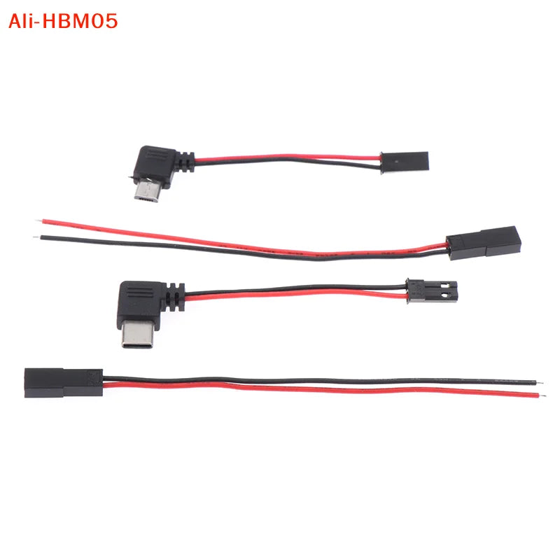 (HB05)90 Degree Motorcycle Interface USB-Micro Type C 90 Degree Male+JST Plug USB To JST/SYP Terminal Interface Cable Connector