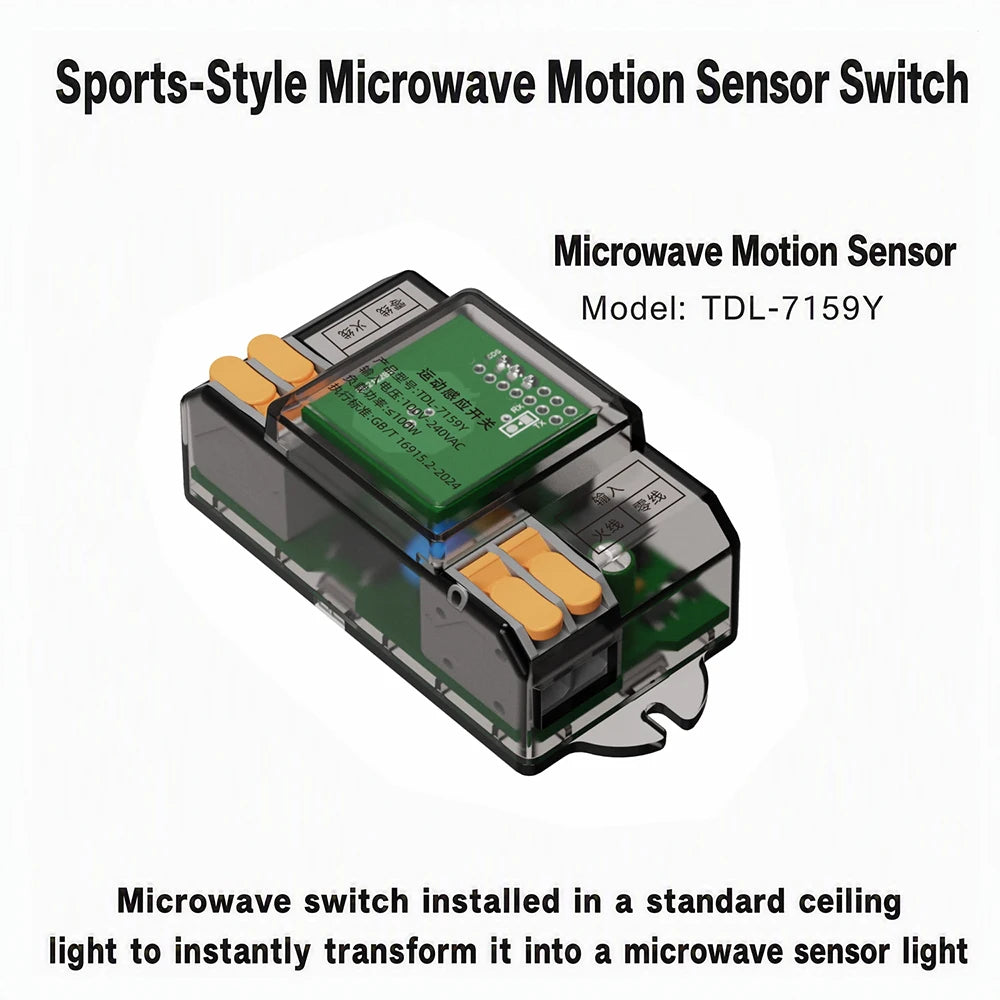 Ac 110v-220v Human Presence Sensor 24ghz Microwave Radar Controller Detection Micro-motion Sport Body Sensor Switch