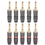 10/40/100Pcs Monster Banana Plugs Gold Plated Pure Copper Speaker Adapter Screw Speaker Plug Audio Connectors